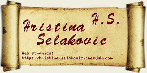 Hristina Selaković vizit kartica